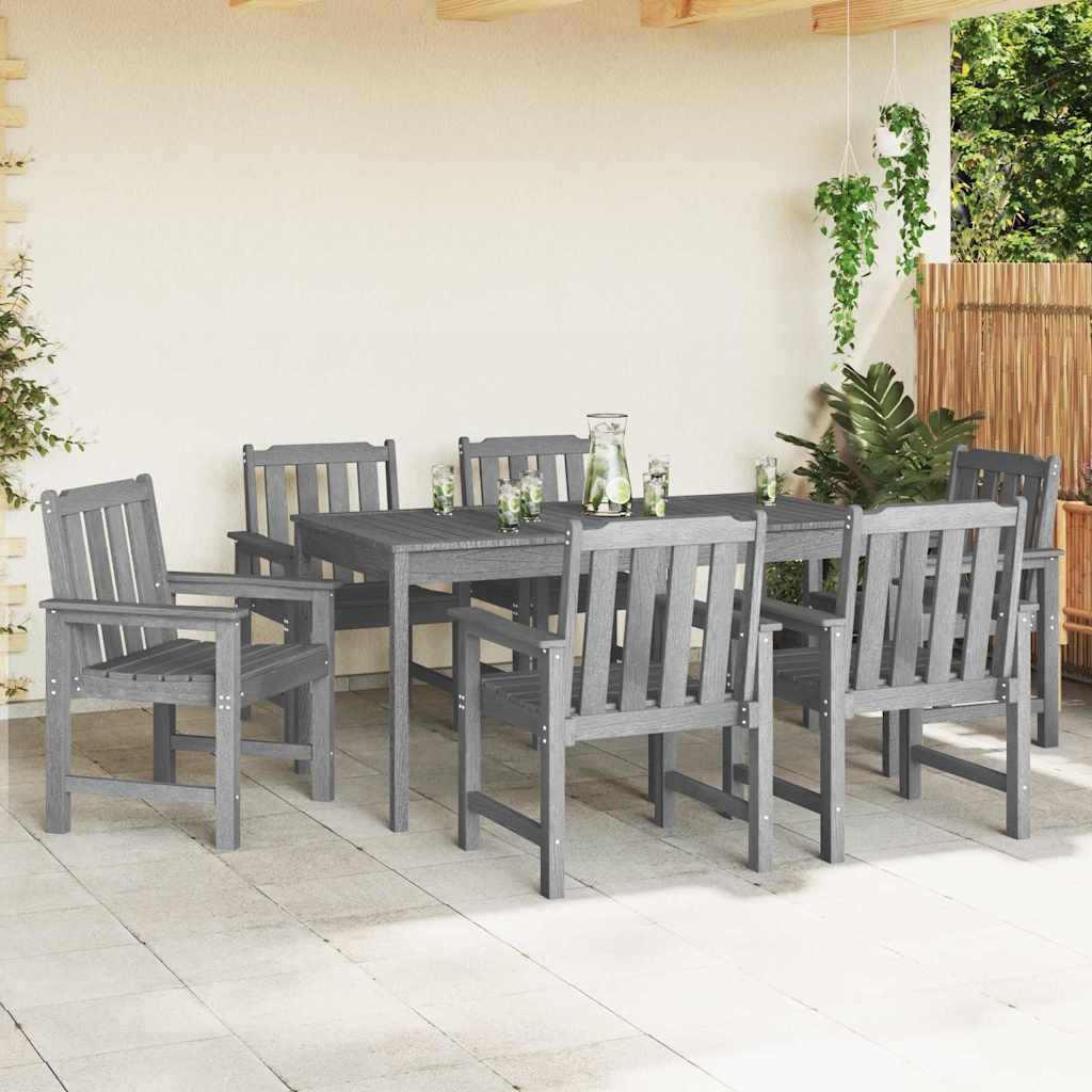 vidaXL Krzesło Ogrodowe 6 pcs Jasnoszary 65.5 x 59 x 88 cm Polietylen
