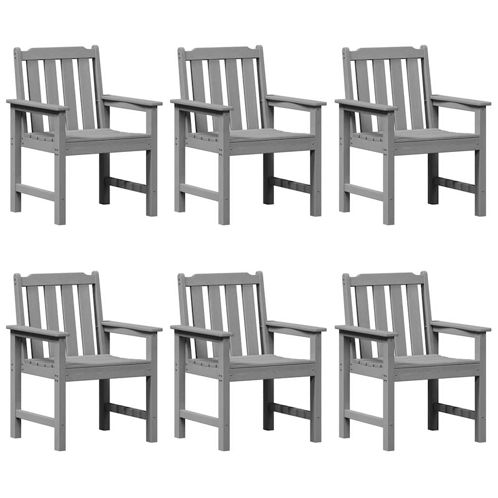 vidaXL Krzesło Ogrodowe 6 pcs Jasnoszary 65.5 x 59 x 88 cm Polietylen