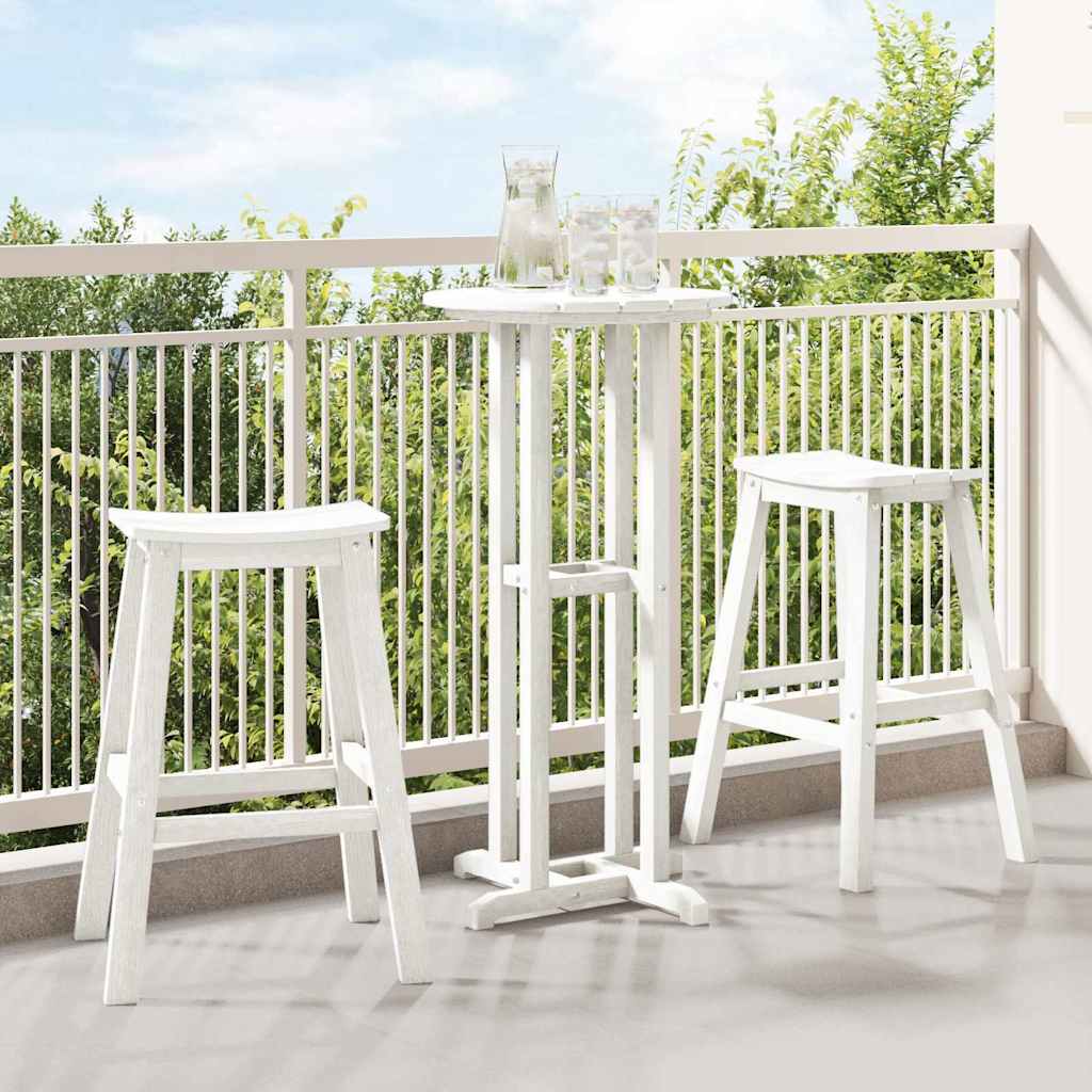 vidaXL Zestaw barowy w ogrodzie 3 pcs Biały HDPE