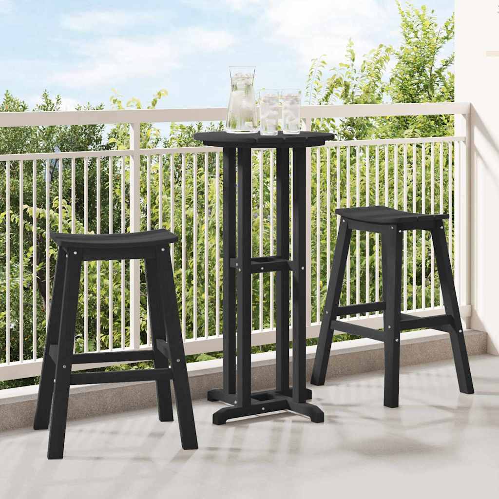 vidaXL Zestaw barowy w ogrodzie 3 pcs Czarny HDPE