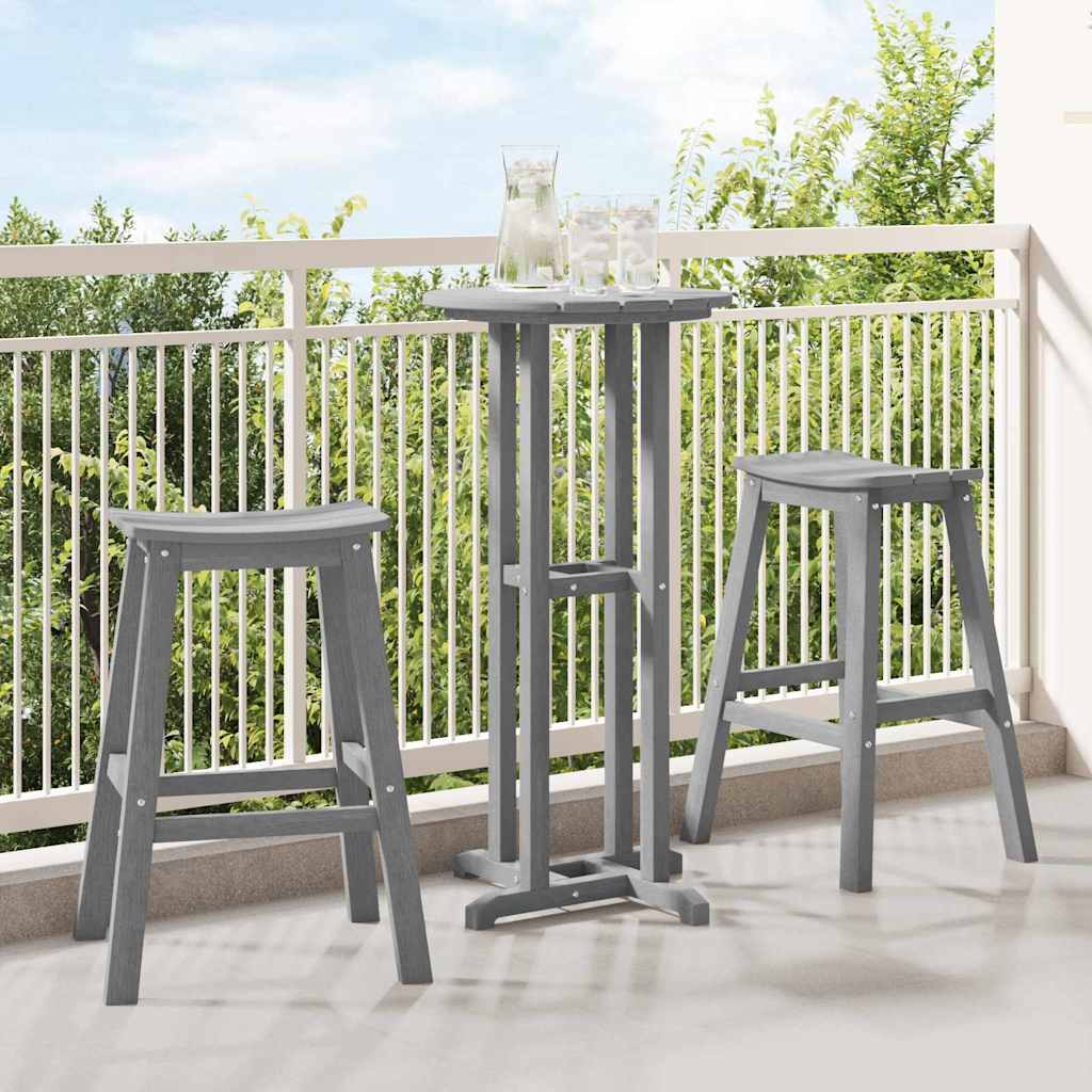 vidaXL Zestaw barowy w ogrodzie 3 pcs Jasnoszary HDPE