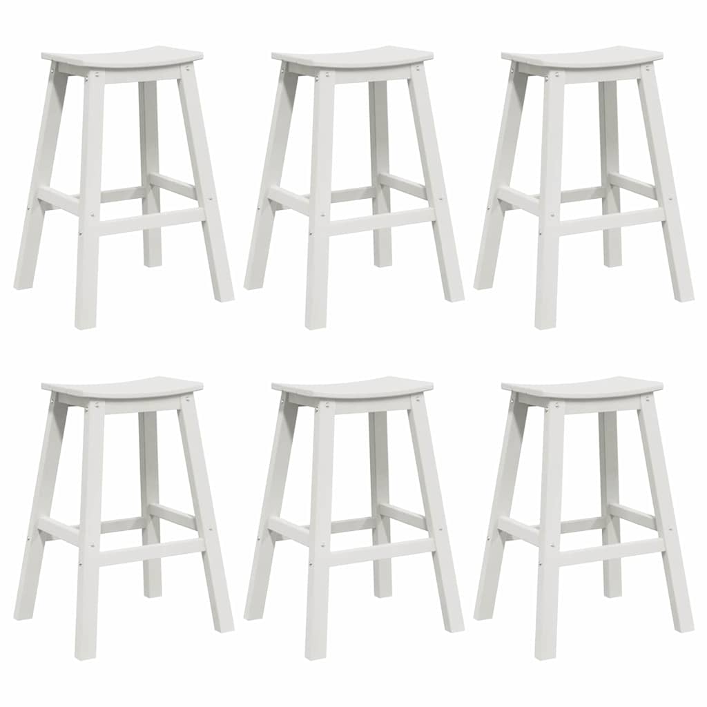 vidaXL Zestaw barowy w ogrodzie 6 pcs Biały HDPE