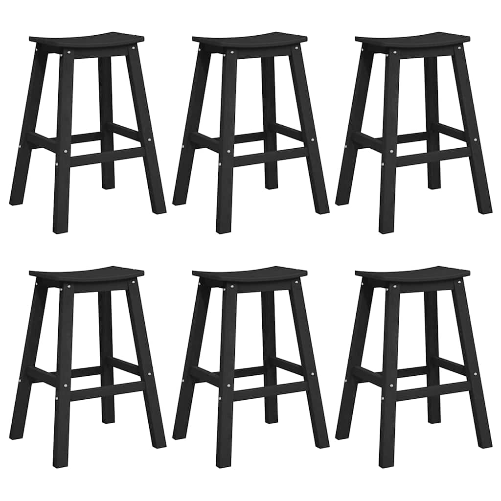 vidaXL Zestaw barowy w ogrodzie 6 pcs Czarny HDPE