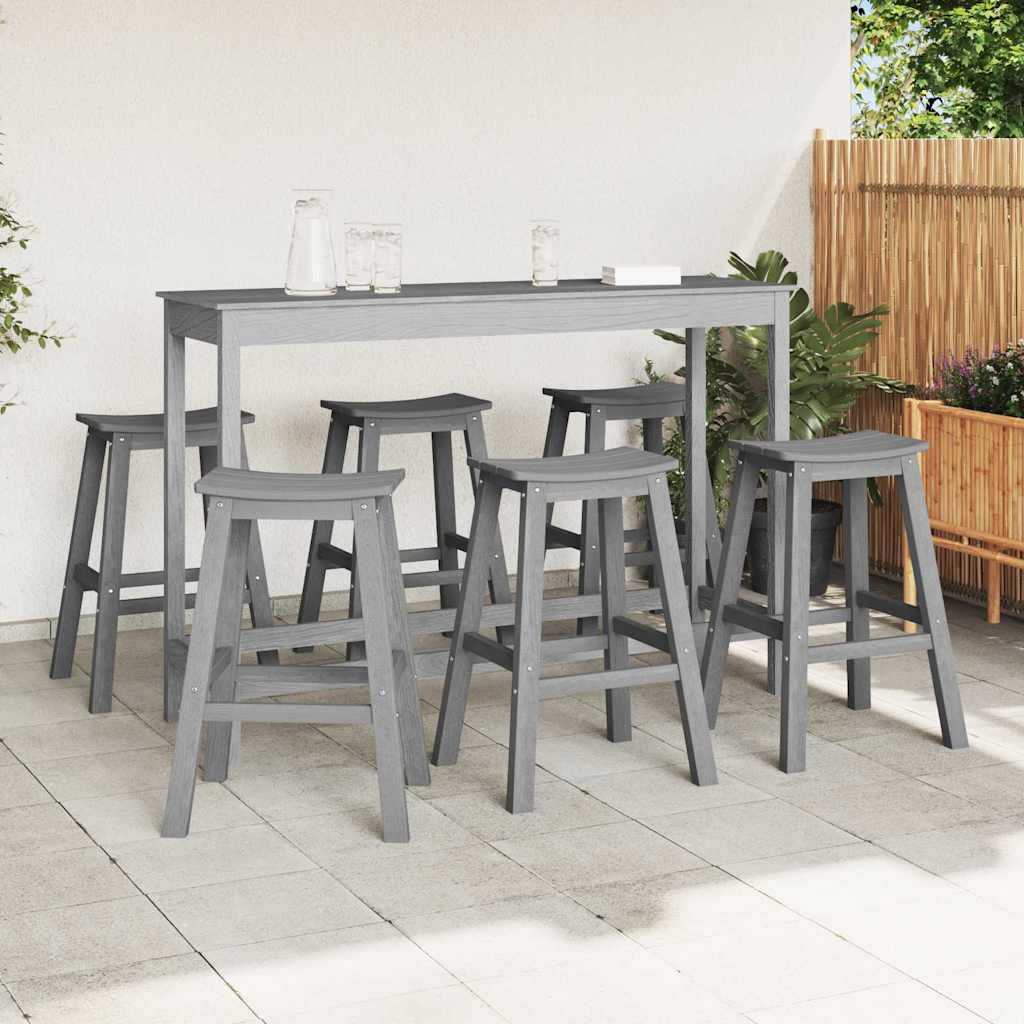 vidaXL Zestaw barowy w ogrodzie 6 pcs Jasnoszary HDPE