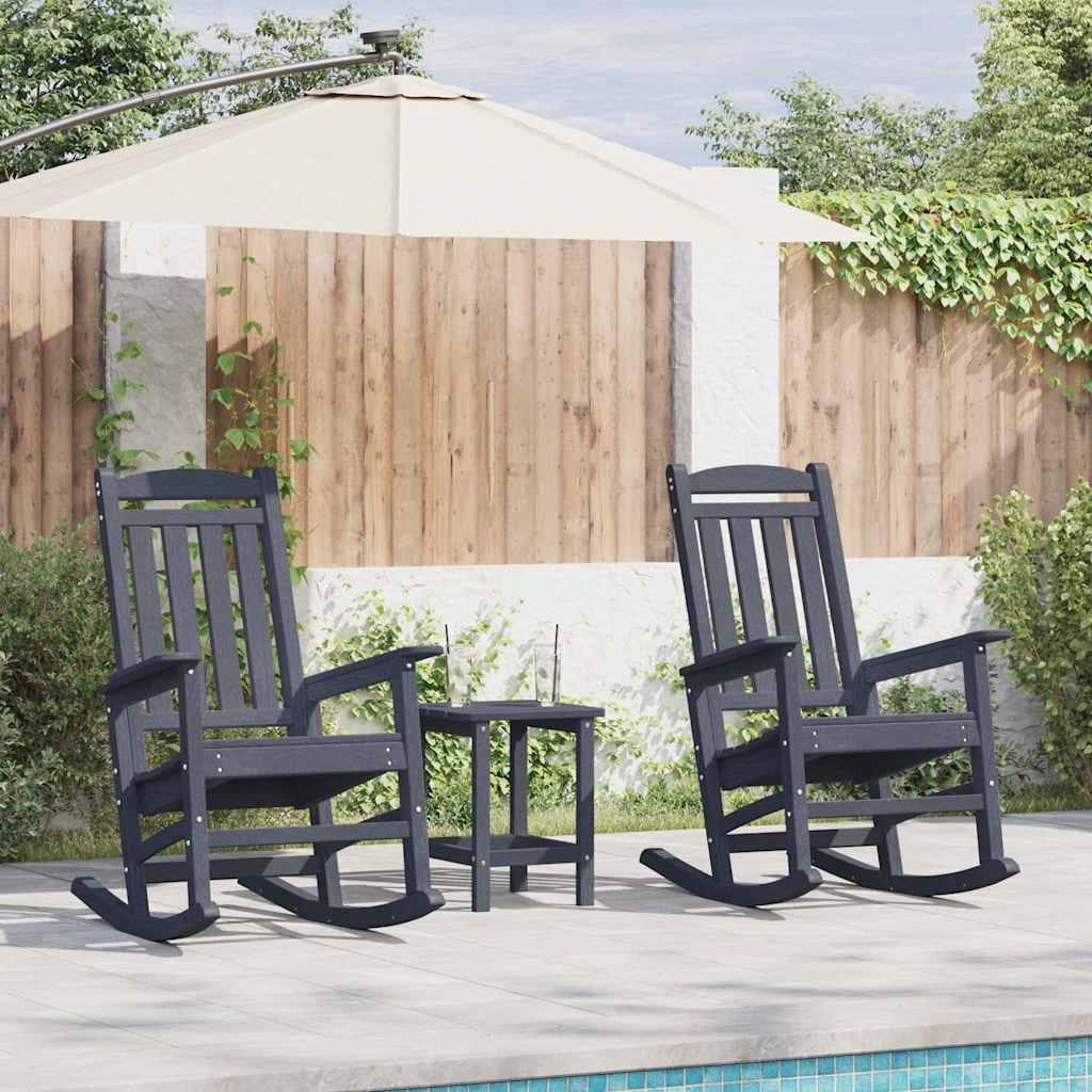 vidaXL Fotel bujany 3 pcs Granatowy Polietylen