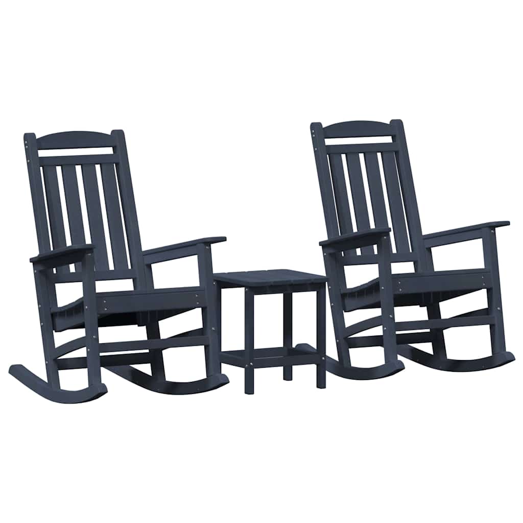 vidaXL Fotel bujany 3 pcs Granatowy Polietylen