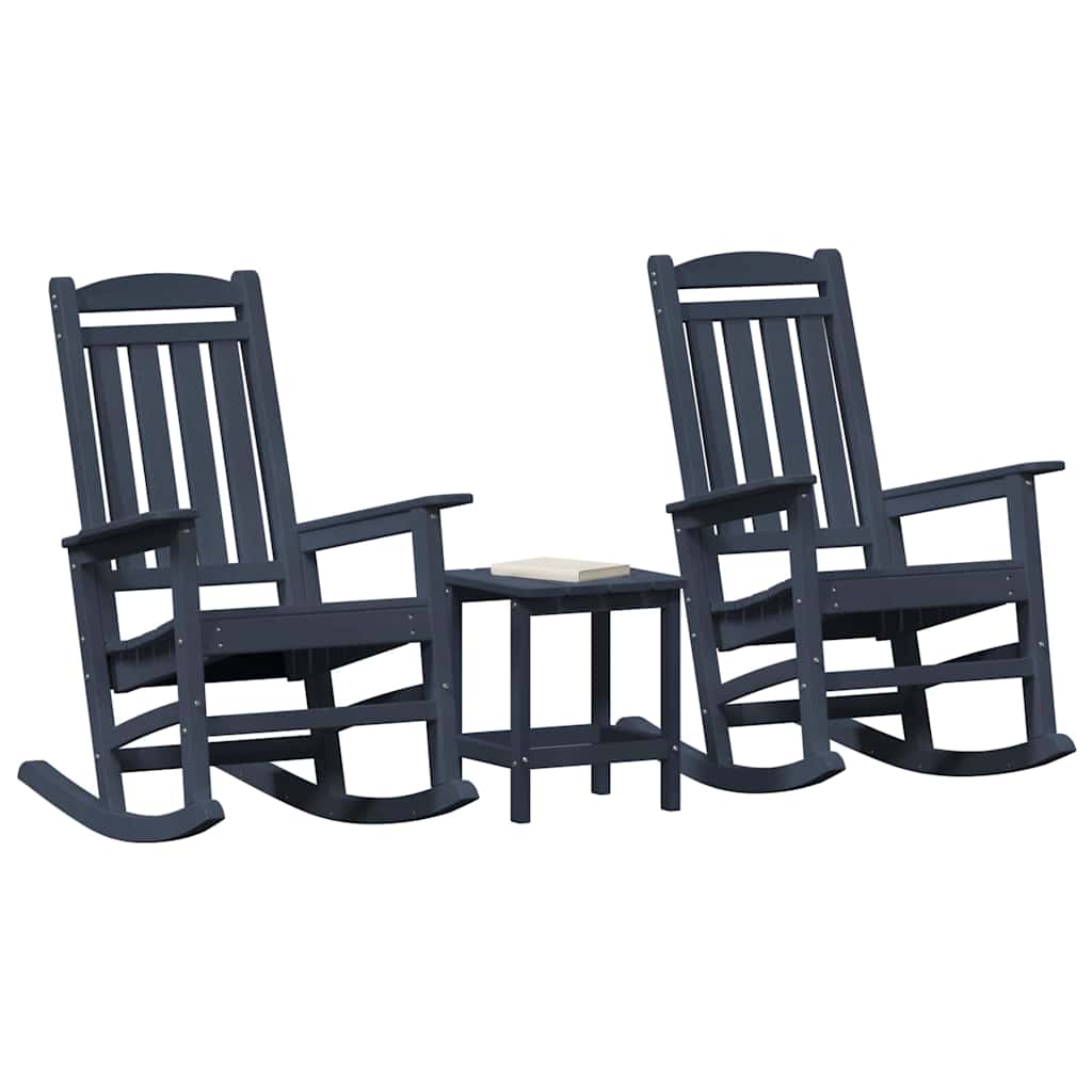 vidaXL Fotel bujany 3 pcs Granatowy Polietylen