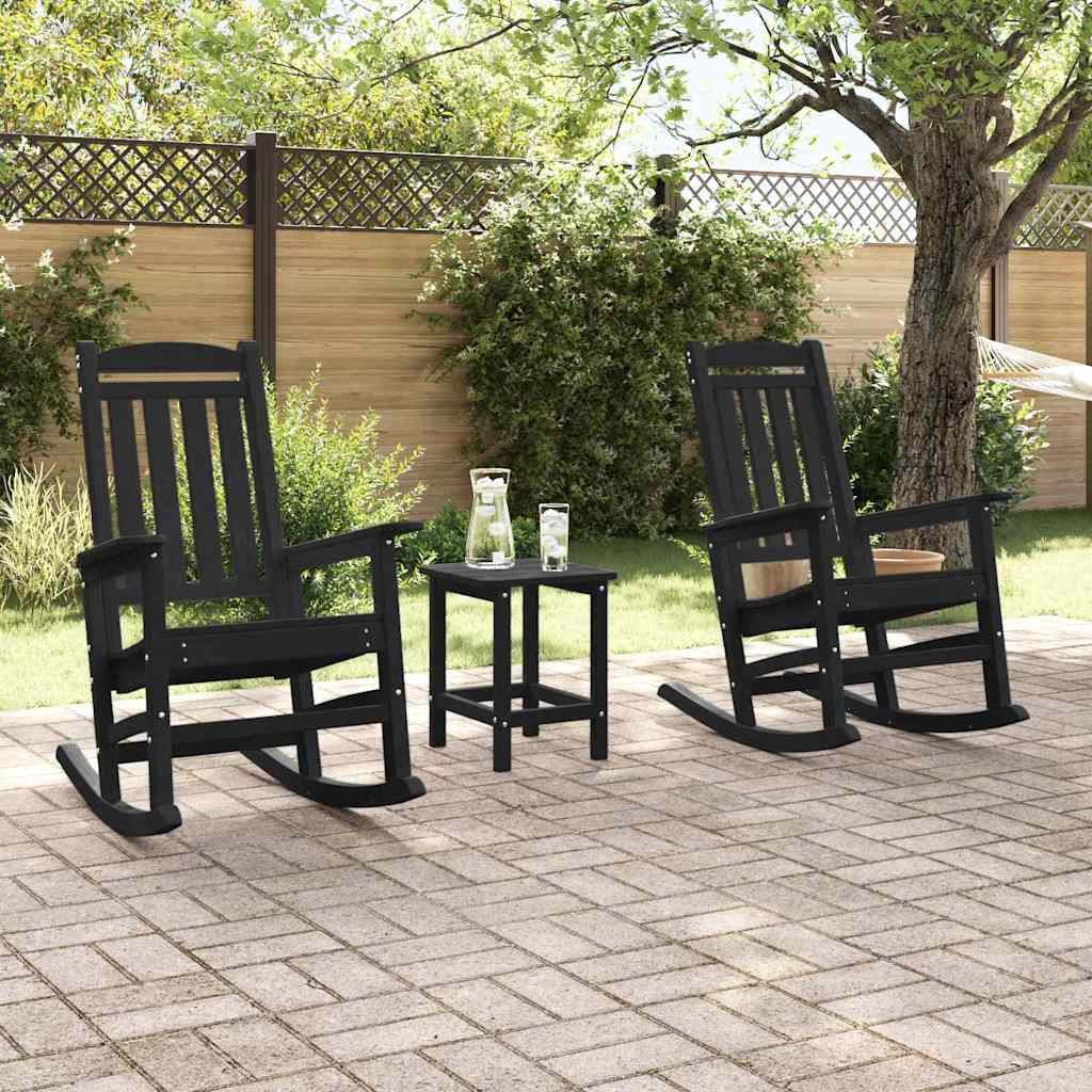 vidaXL Fotel bujany 3 pcs Czarny Polietylen