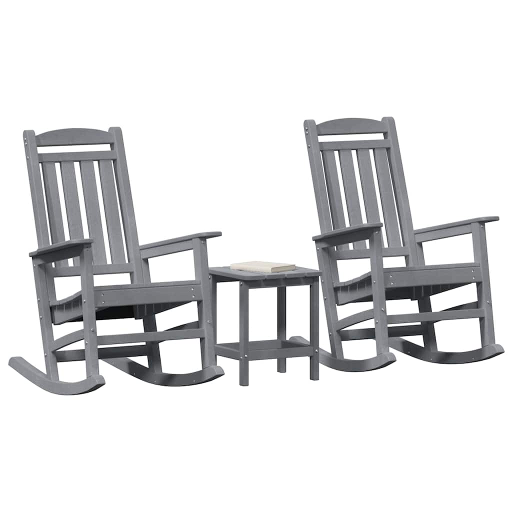 vidaXL Fotel bujany 3 pcs Jasnoszary Polietylen