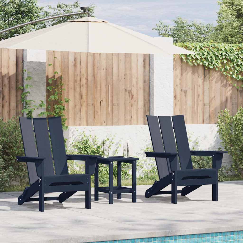 vidaXL Krzesło Ogrodowe 2 pcs Granatowy 80.5 x 74.5 x 92 cm Polietylen