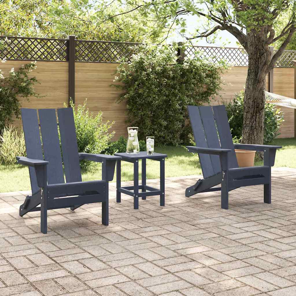 vidaXL Krzesło Ogrodowe 2 pcs Granatowy 80.5 x 74.5 x 92 cm Polietylen