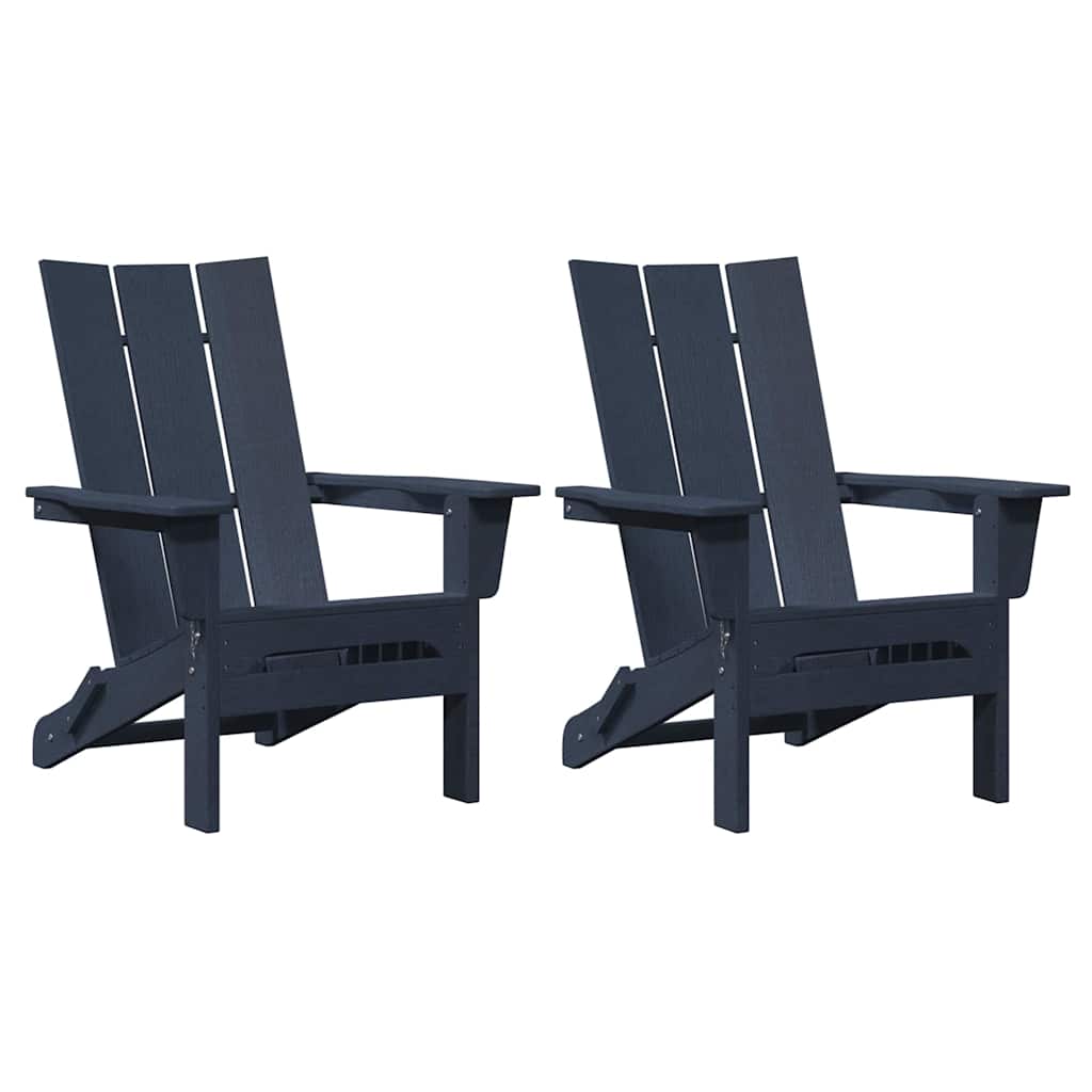 vidaXL Krzesło Ogrodowe 2 pcs Granatowy 80.5 x 74.5 x 92 cm Polietylen