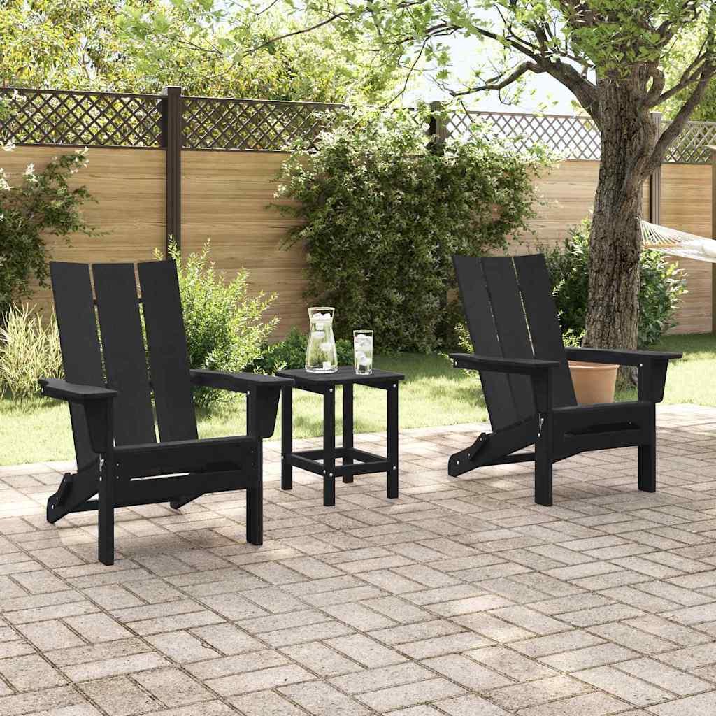 vidaXL Krzesło Ogrodowe 2 pcs Czarny 80.5 x 74.5 x 92 cm Polietylen