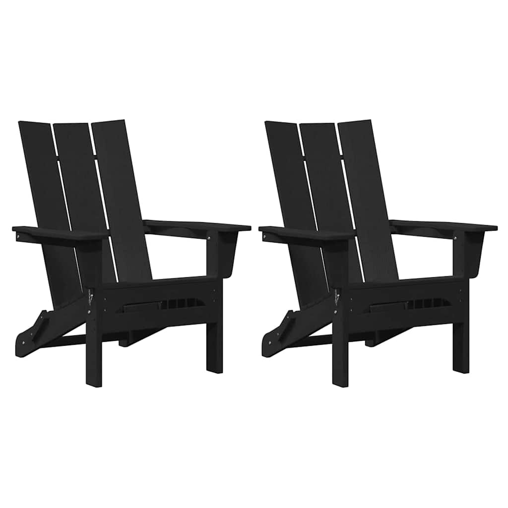 vidaXL Krzesło Ogrodowe 2 pcs Czarny 80.5 x 74.5 x 92 cm Polietylen