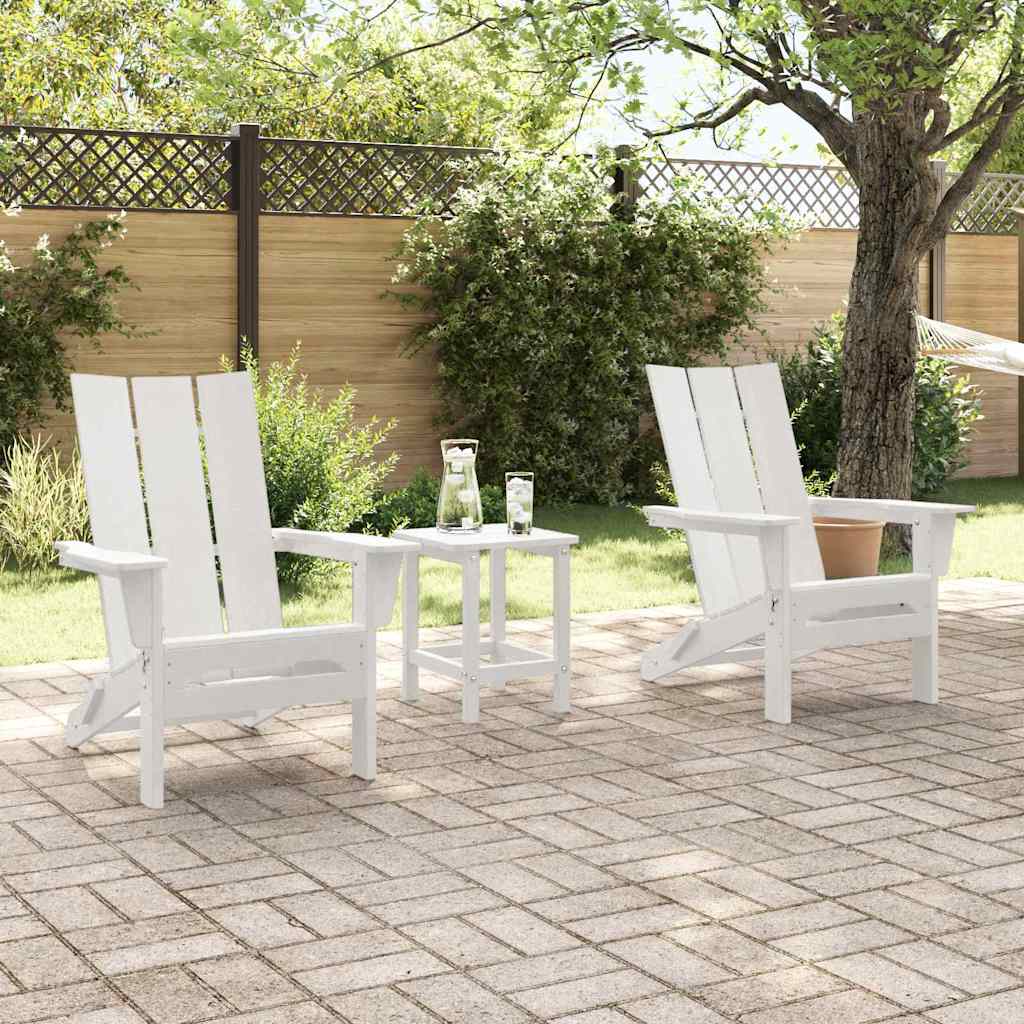 vidaXL Krzesło Ogrodowe 3 pcs Biały 80.5 x 74.5 x 92 cm Polietylen