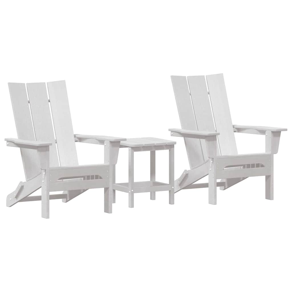 vidaXL Krzesło Ogrodowe 3 pcs Biały 80.5 x 74.5 x 92 cm Polietylen