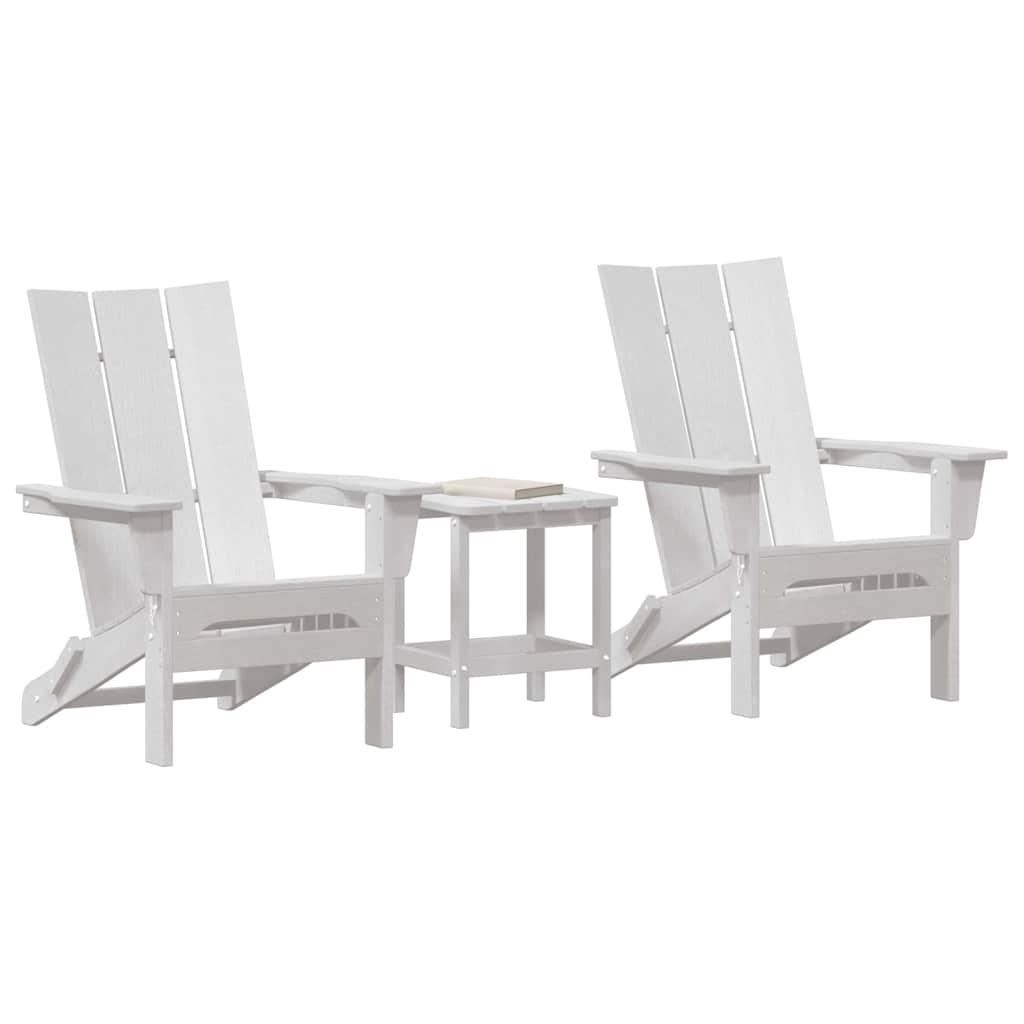 vidaXL Krzesło Ogrodowe 3 pcs Biały 80.5 x 74.5 x 92 cm Polietylen