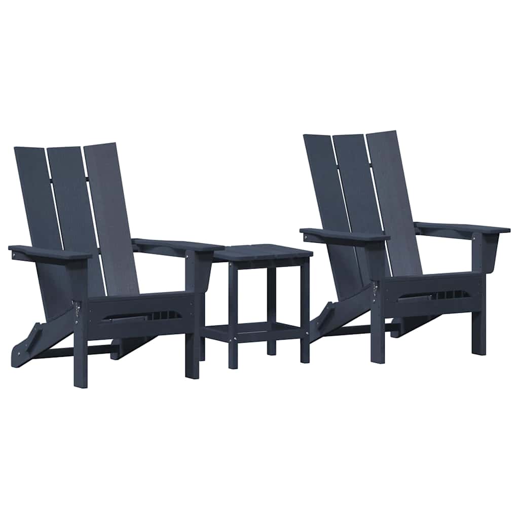 vidaXL Krzesło Ogrodowe 3 pcs Granatowy 80.5 x 74.5 x 92 cm Polietylen