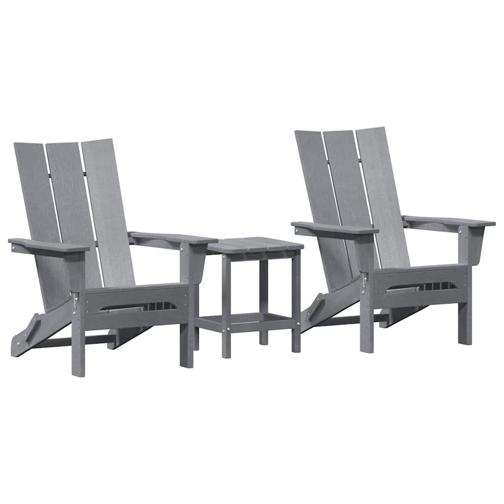 vidaXL Krzesło Ogrodowe 3 pcs Jasnoszary 80.5 x 74.5 x 92 cm