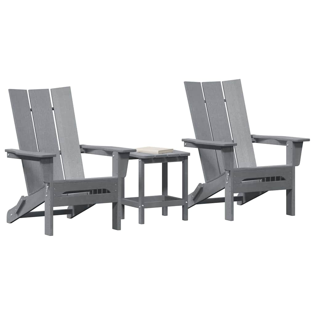 vidaXL Krzesło Ogrodowe 3 pcs Jasnoszary 80.5 x 74.5 x 92 cm