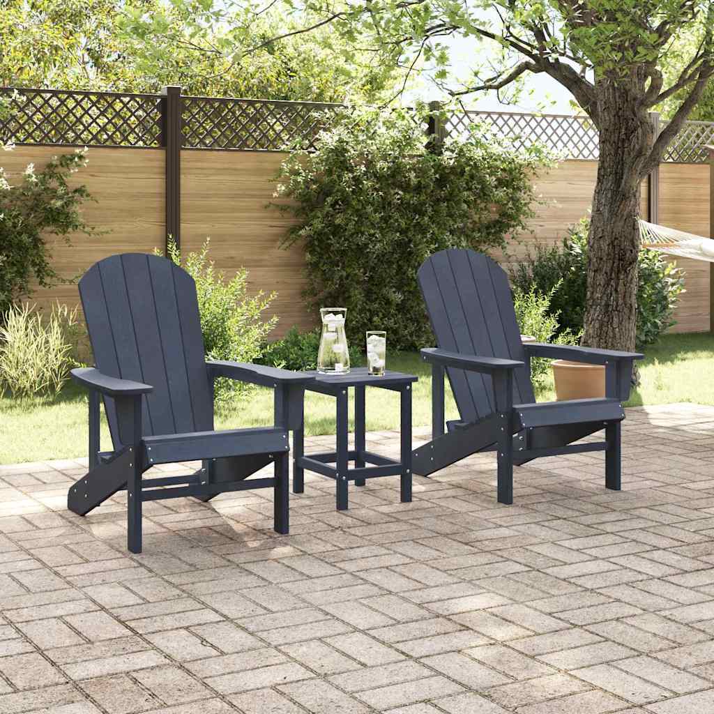 vidaXL Krzesło Ogrodowe 2 pcs Granatowy 82 x 74 x 92 cm Polietylen