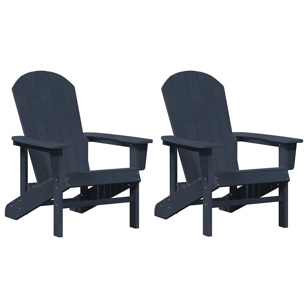 vidaXL Krzesło Ogrodowe 2 pcs Granatowy 82 x 74 x 92 cm Polietylen