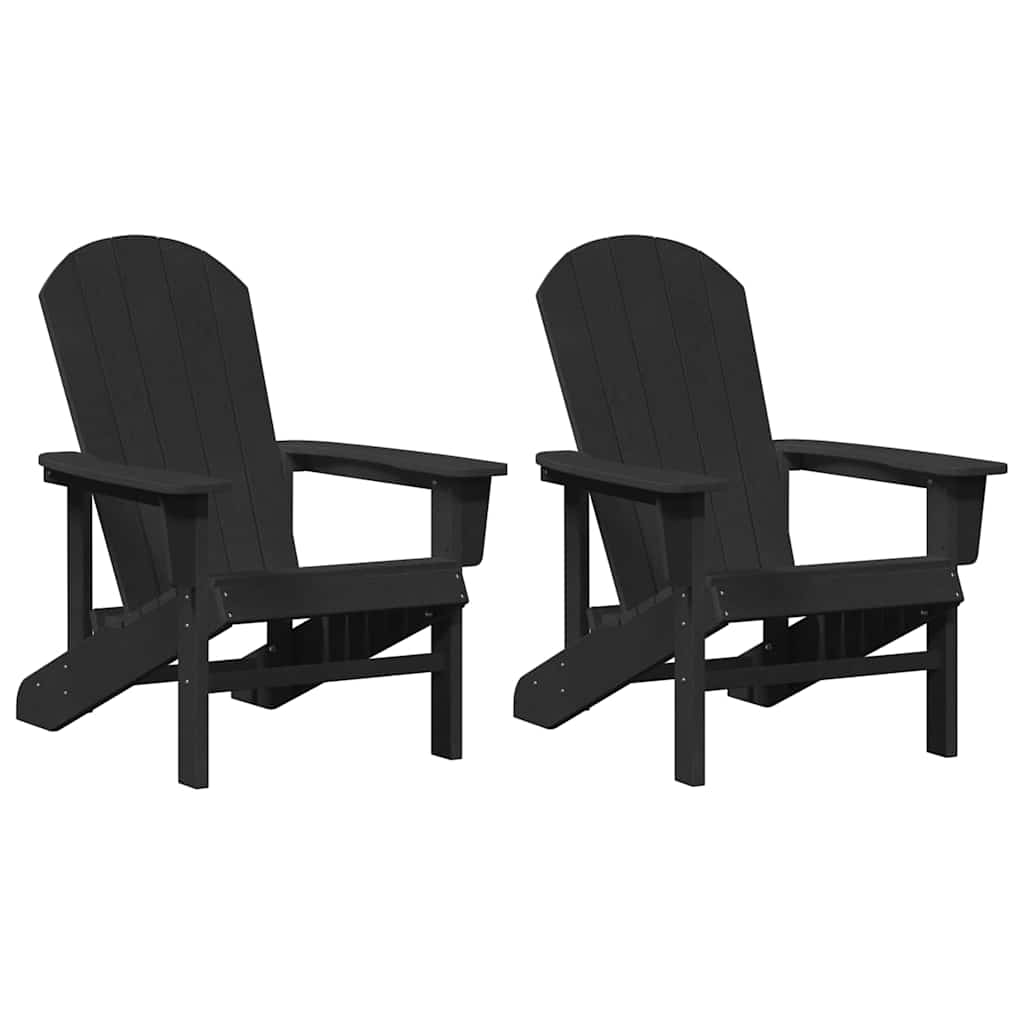 vidaXL Krzesło Ogrodowe 2 pcs Czarny 82 x 74 x 92 cm Polietylen