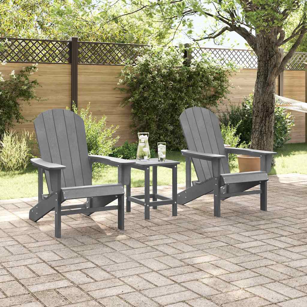 vidaXL Krzesło Ogrodowe 2 pcs Jasnoszary 82 x 74 x 92 cm Polietylen
