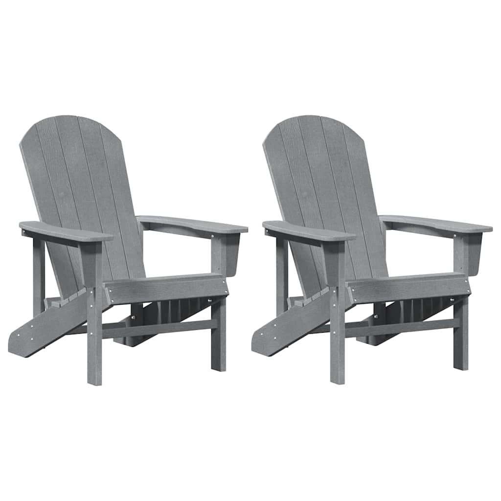 vidaXL Krzesło Ogrodowe 2 pcs Jasnoszary 82 x 74 x 92 cm Polietylen