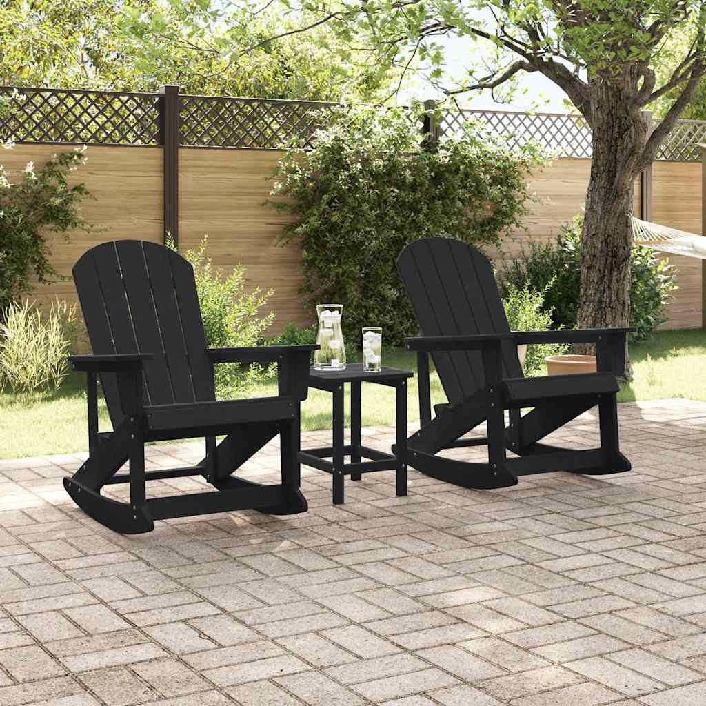 vidaXL Fotele bujane Adirondack 2 pcs Czarny HDPE