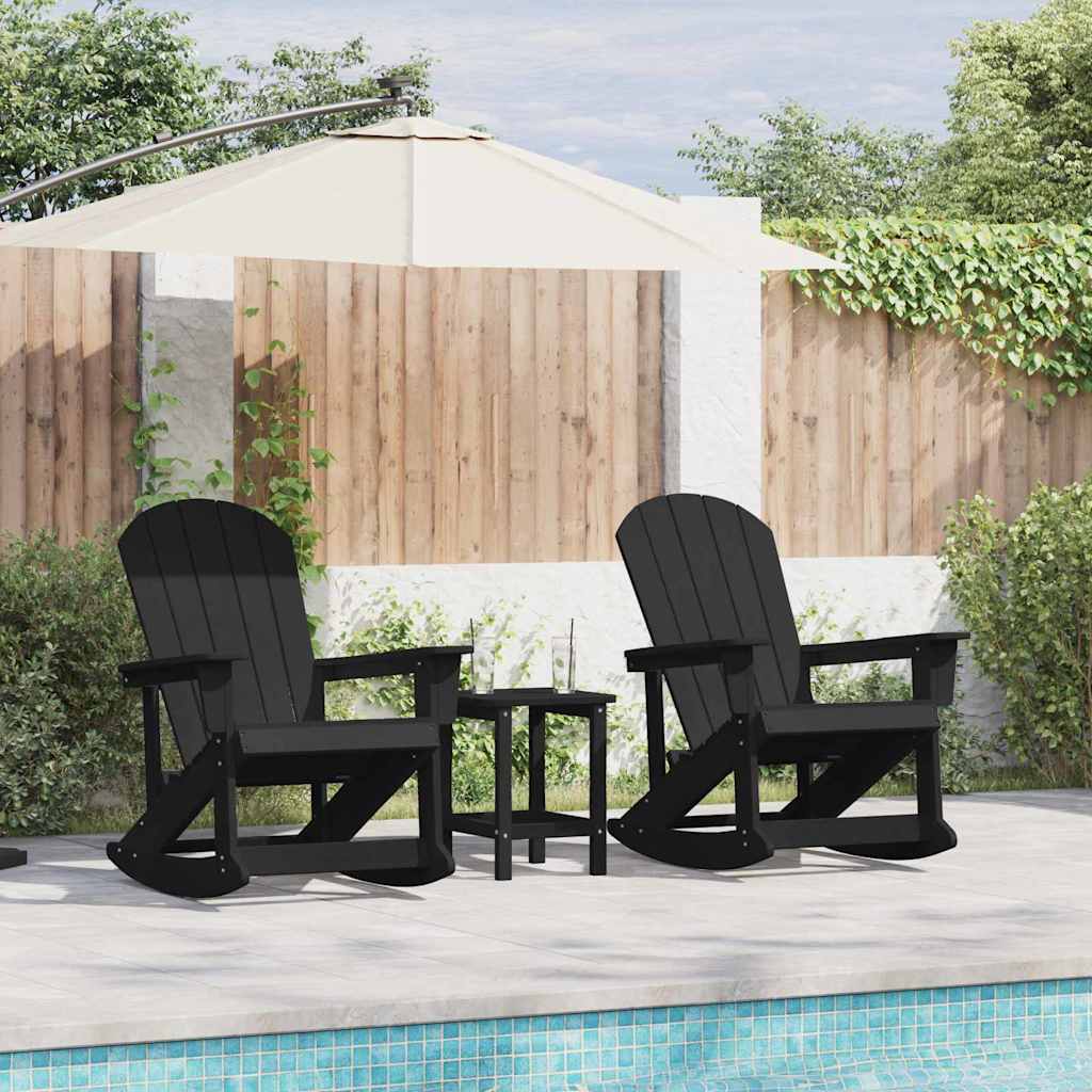 vidaXL Zestaw wypoczynkowy w ogrodzie 3 pcs Czarny HDPE