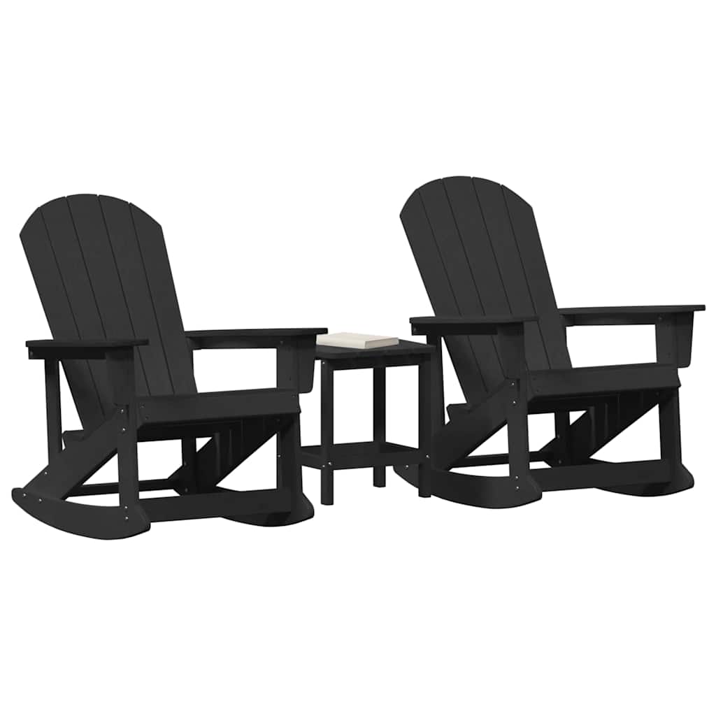 vidaXL Zestaw wypoczynkowy w ogrodzie 3 pcs Czarny HDPE