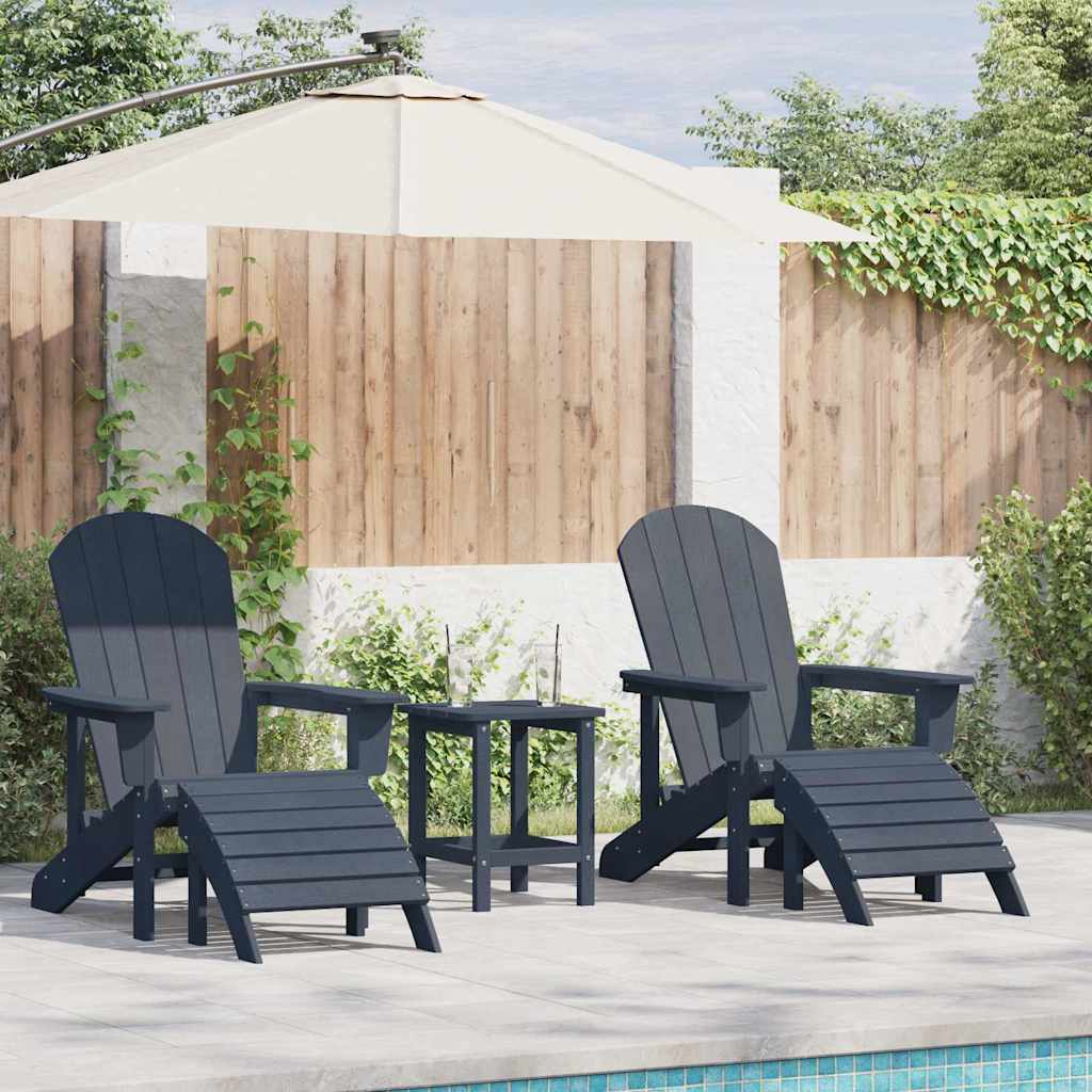 vidaXL Krzesło Ogrodowe 2 pcs Granatowy 83 x 74 x 92 cm Polietylen