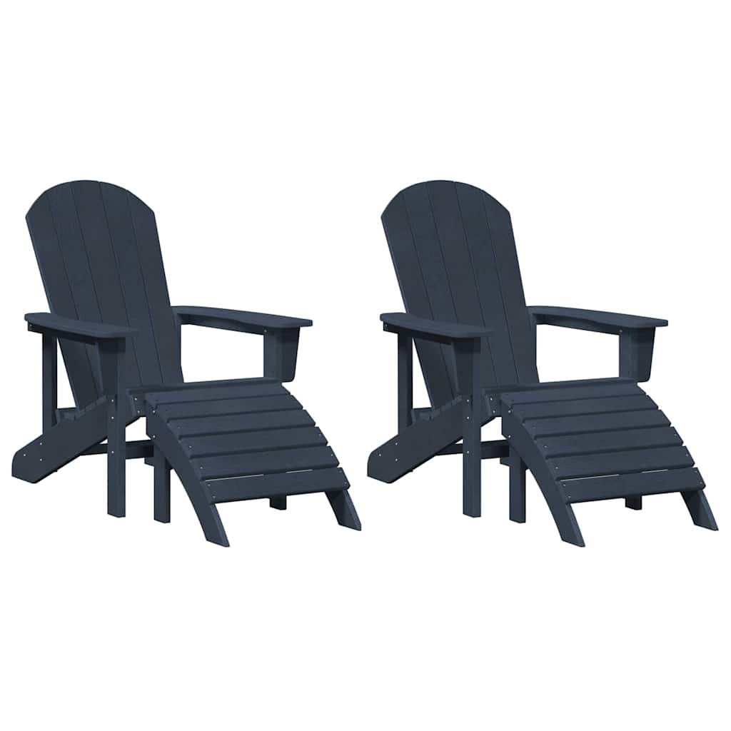 vidaXL Krzesło Ogrodowe 2 pcs Granatowy 83 x 74 x 92 cm Polietylen