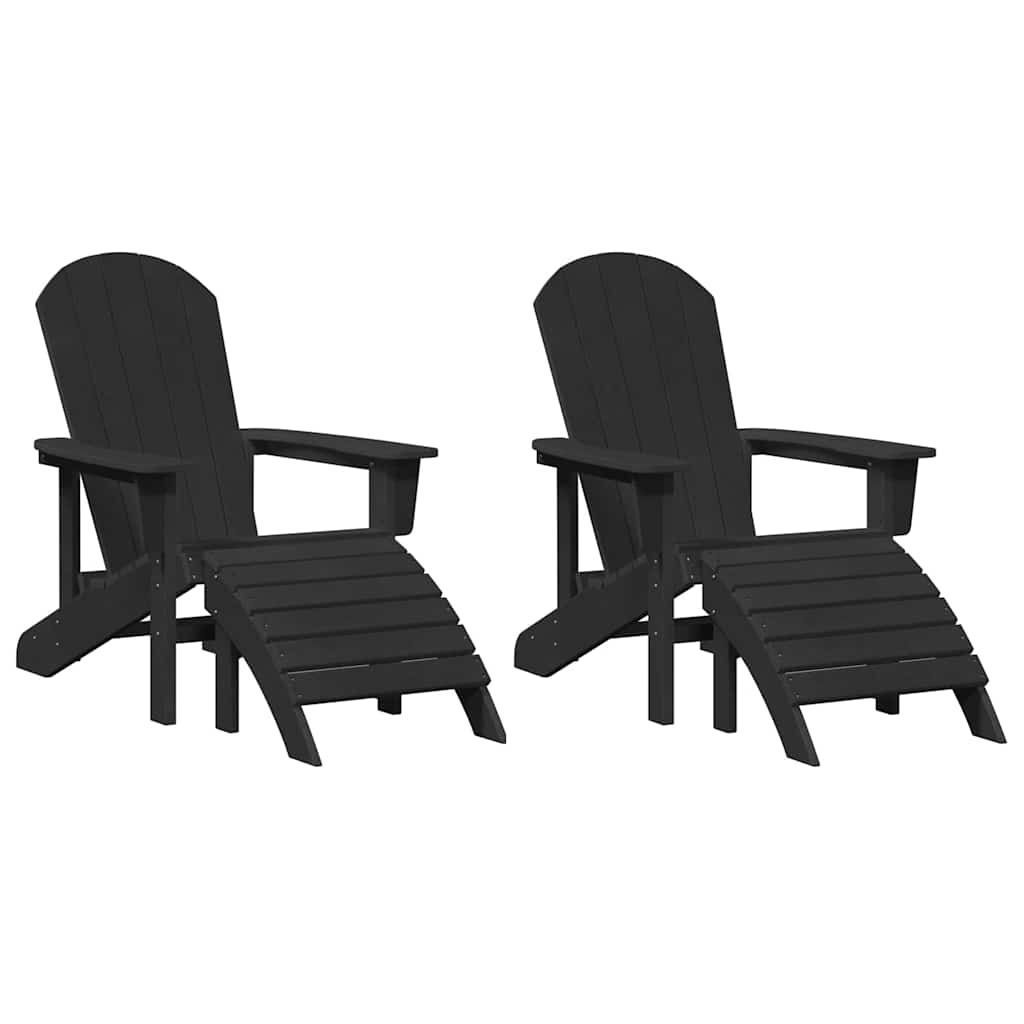 vidaXL Krzesło Ogrodowe 2 pcs Czarny 83 x 74 x 92 cm Polietylen