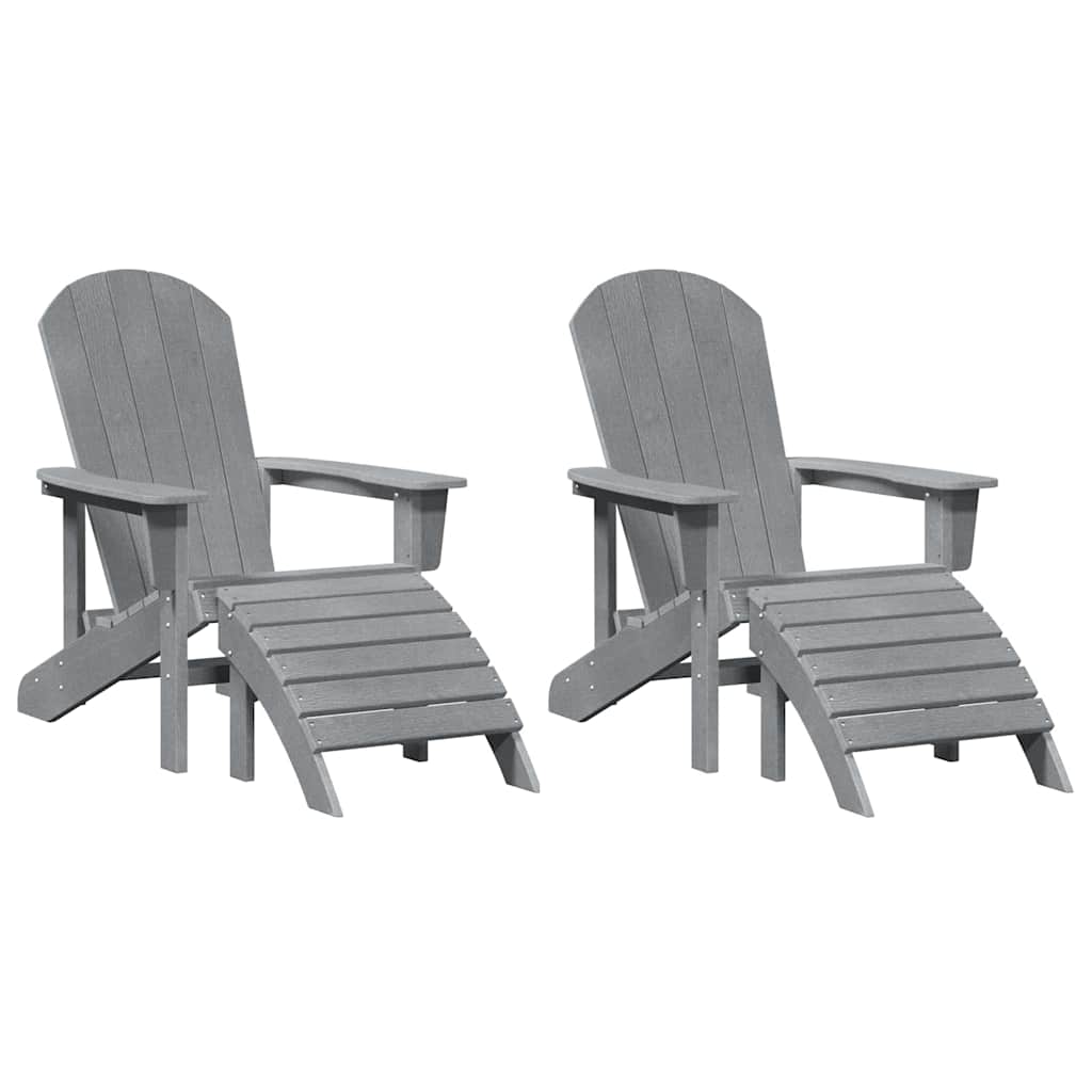 vidaXL Krzesło Ogrodowe 2 pcs Jasnoszary 83 x 74 x 92 cm Polietylen