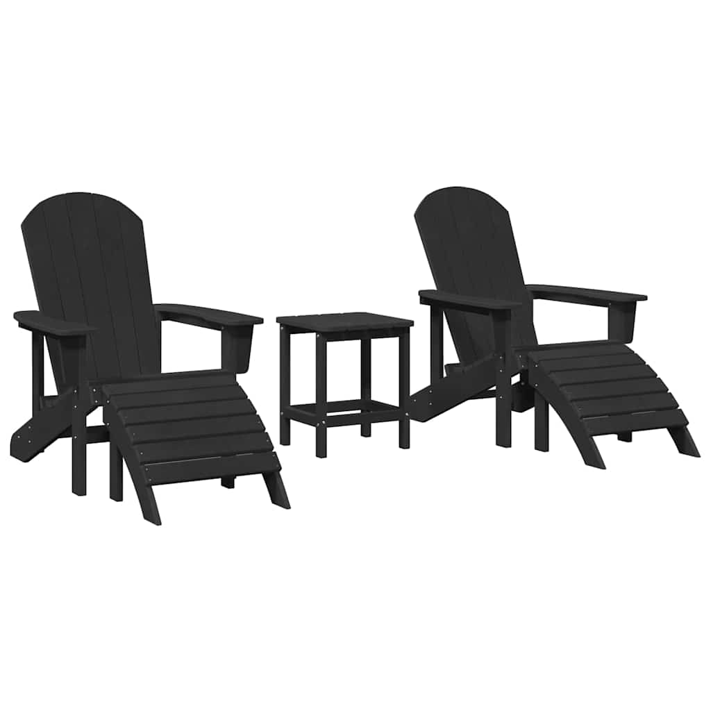 vidaXL Krzesło Ogrodowe 3 pcs Czarny Polietylen