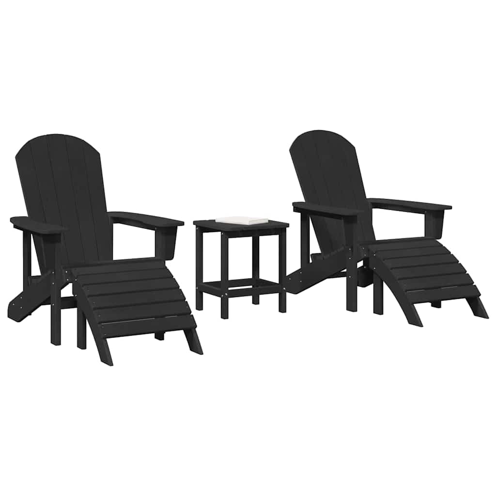 vidaXL Krzesło Ogrodowe 3 pcs Czarny Polietylen