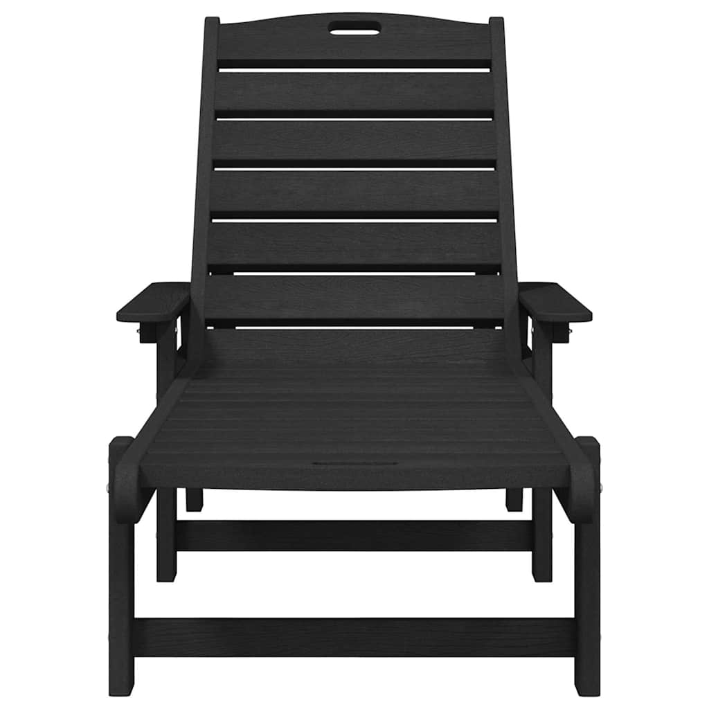 vidaXL Leżak 2 pcs Czarny 195,5 x 53 x 98,5 cm Polietylen