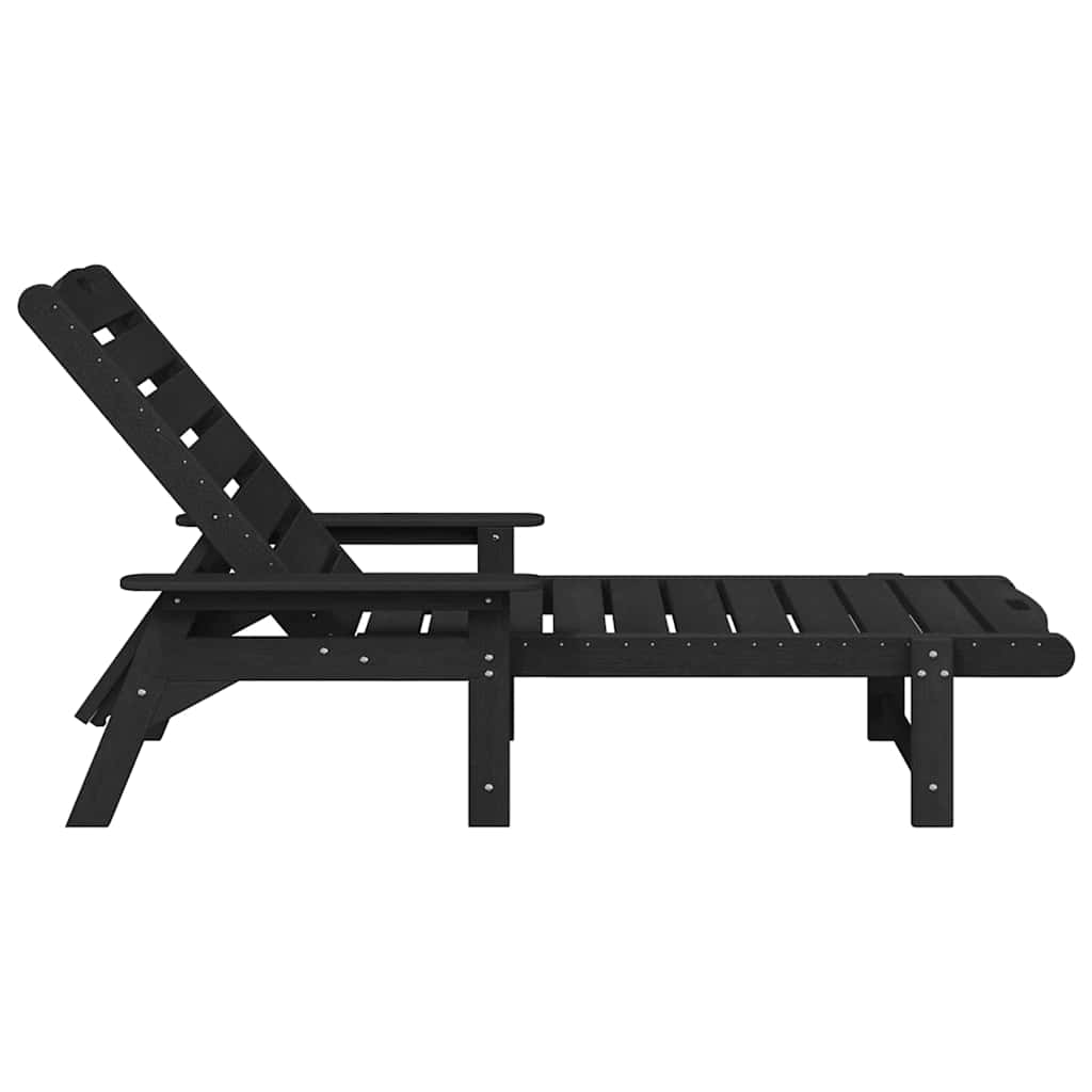 vidaXL Leżak 2 pcs Czarny 195,5 x 53 x 98,5 cm Polietylen