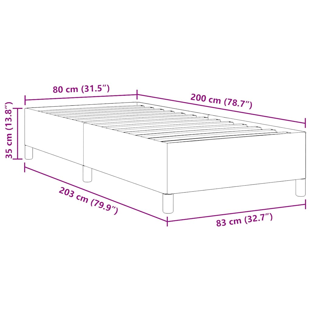 vidaXL Łóżko sprężynowe Szary zielony 80 x 200 cm Tkanina sztruksowa