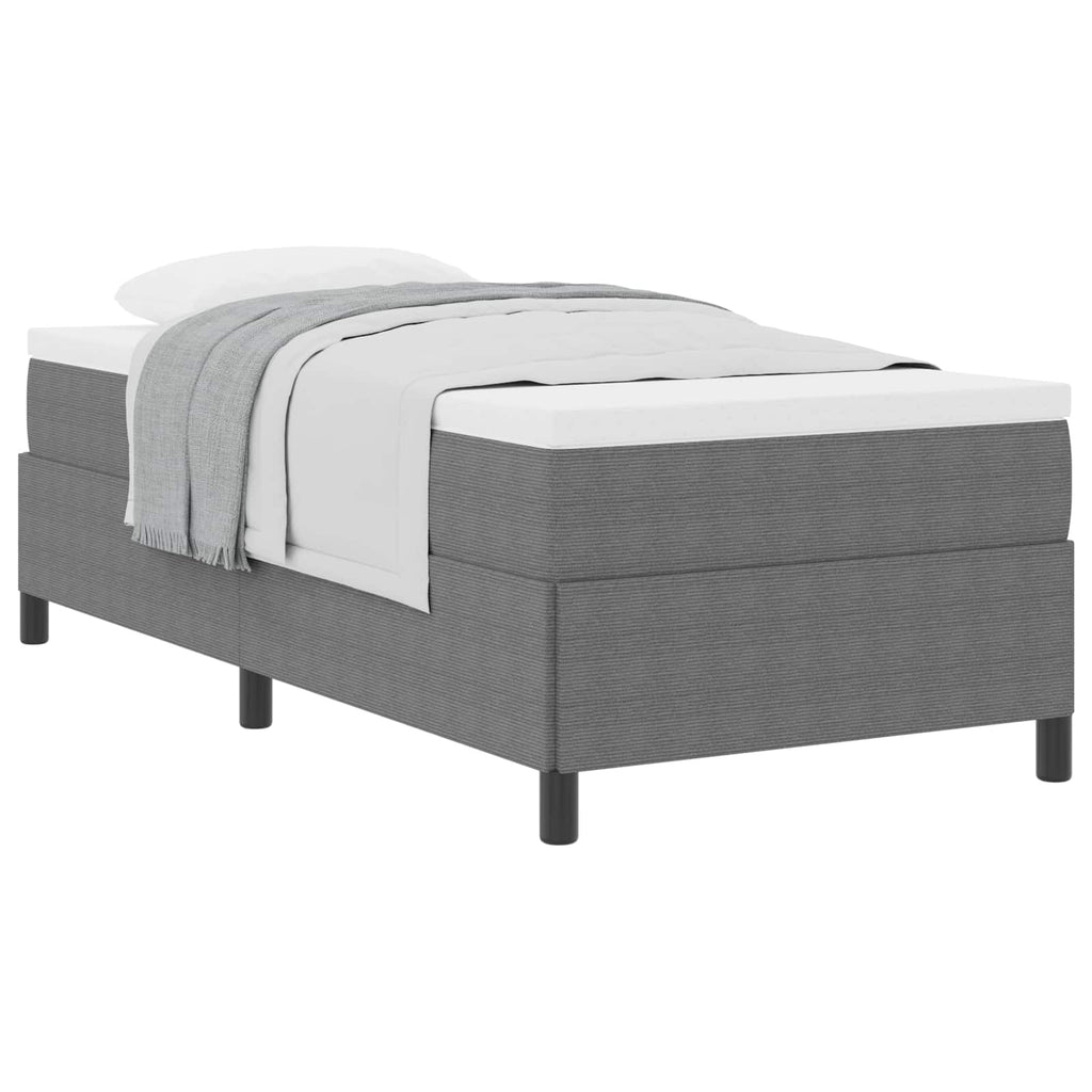 vidaXL Łóżko sprężynowe jasnoszary 90 x 190 cm Tkanina sztruksowa
