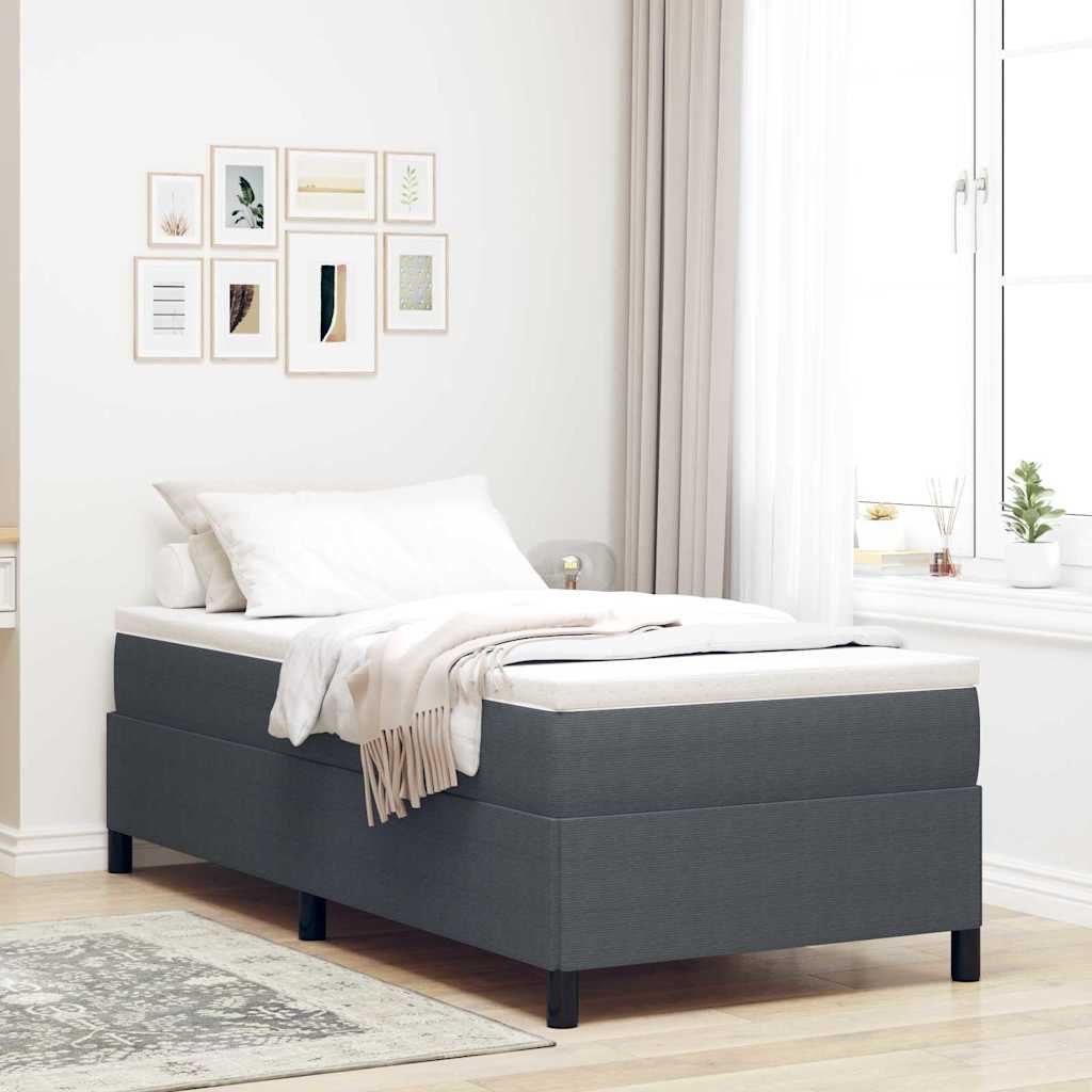 vidaXL Łóżko sprężynowe ciemnoszary 90 x 190 cm Tkanina sztruksowa