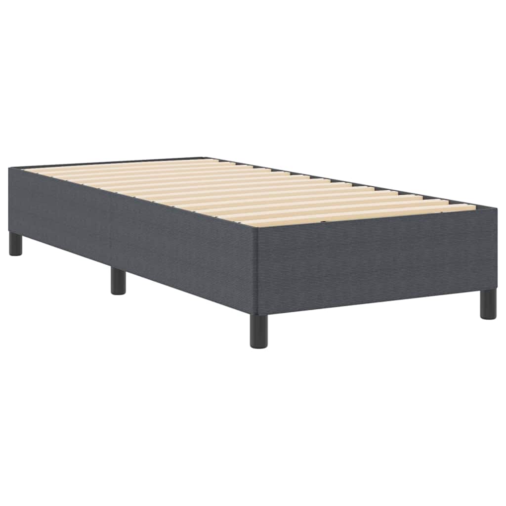 vidaXL Łóżko sprężynowe ciemnoszary 90 x 190 cm Tkanina sztruksowa