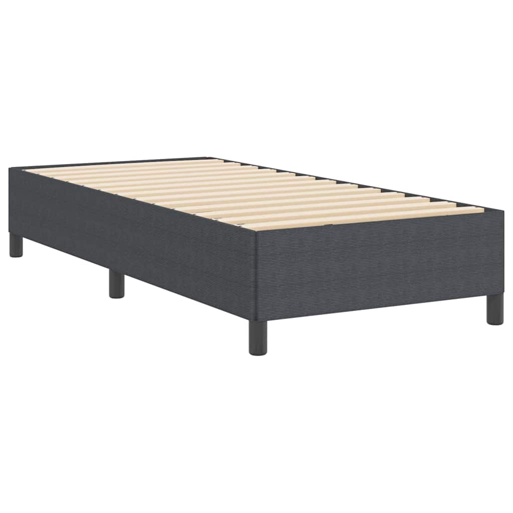 vidaXL Łóżko sprężynowe ciemnoszary 90 x 190 cm Tkanina sztruksowa