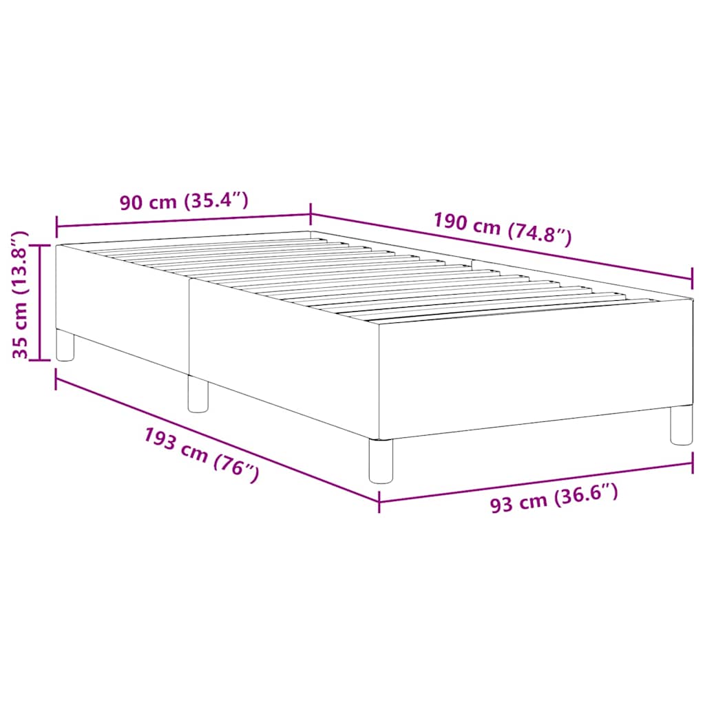 vidaXL Łóżko sprężynowe ciemnoszary 90 x 190 cm Tkanina sztruksowa