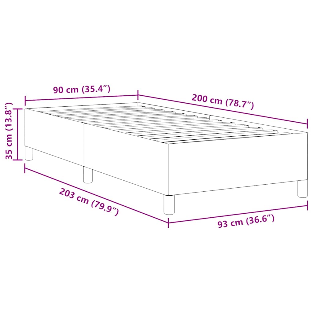 vidaXL Łóżko sprężynowe kremowy 90 x 200 cm Tkanina sztruksowa