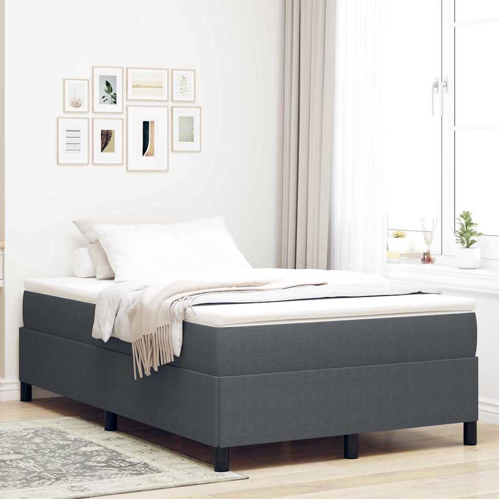 vidaXL Łóżko sprężynowe ciemnoszary 120 x 200 cm Tkanina sztruksowa