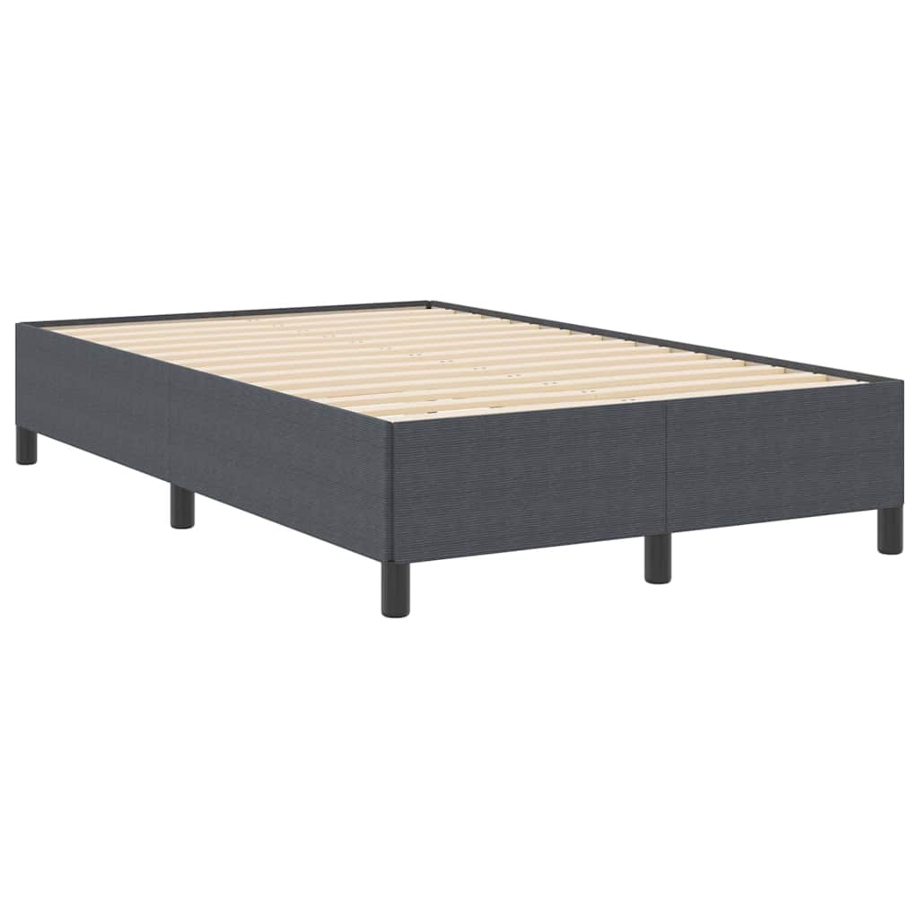 vidaXL Łóżko sprężynowe ciemnoszary 120 x 200 cm Tkanina sztruksowa
