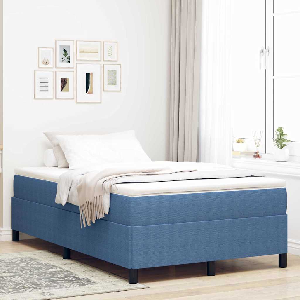 vidaXL Łóżko sprężynowe niebieski 120 x 200 cm Tkanina sztruksowa